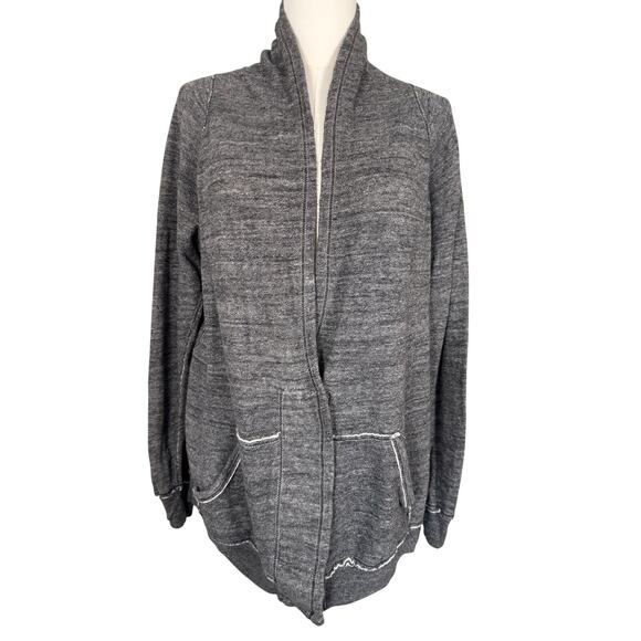 Wilfred Free by Aritzia Cozy Fleece Cardigan Jacket Charcoal Gray small